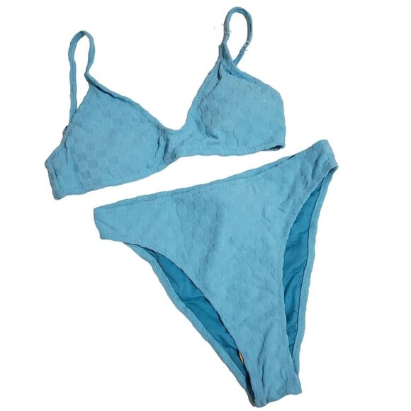 NWT Sunday Brunch CHECK MATE BIKINI in Blue - Size Medium - Picture 4 of 11